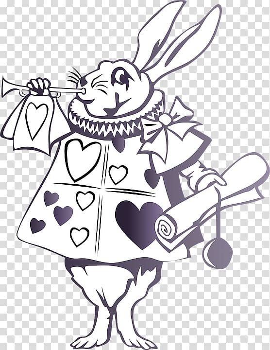 White Rabbit Alice\'s Adventures in Wonderland The Mad Hatter Drawing , alice wonderland transparent background PNG clipart