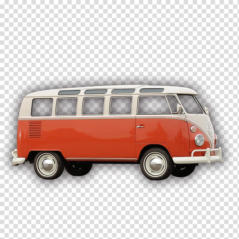 red and white Volkswagen T2 van, School bus Coach Icon, bus transparent background PNG clipart