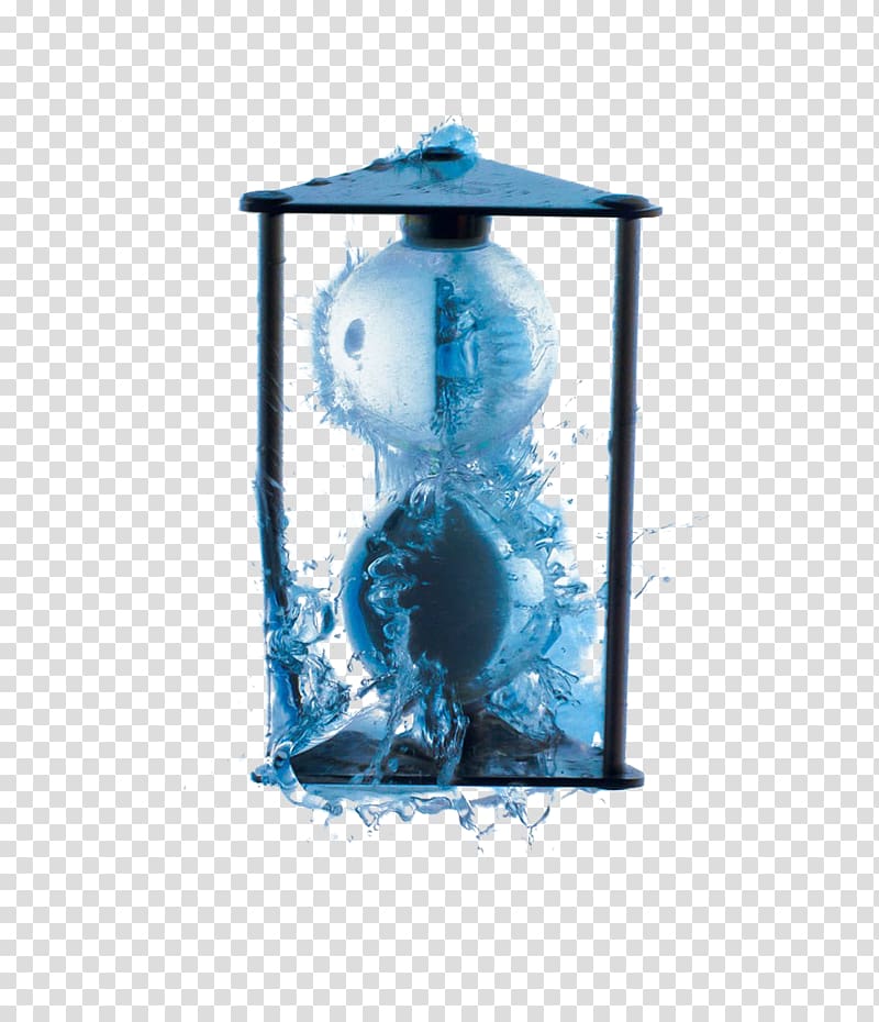 Transparency and translucency Hourglass Water, Blue water hourglass transparent background PNG clipart
