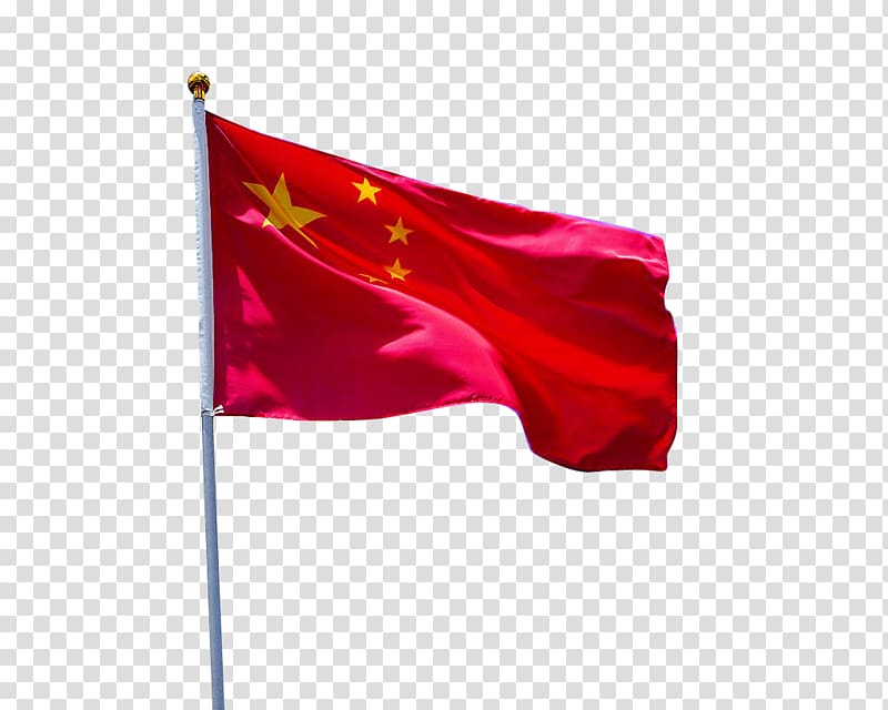 Flag of China National flag, Flying the five-star national flag buckle-free material transparent background PNG clipart