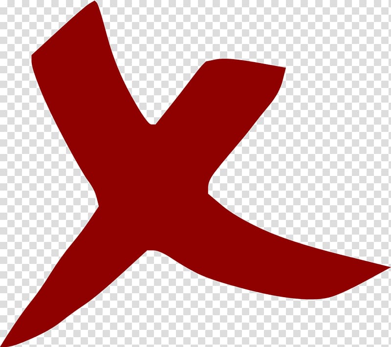 X illustration, X mark Drawing Red Check mark, cross transparent background  PNG clipart