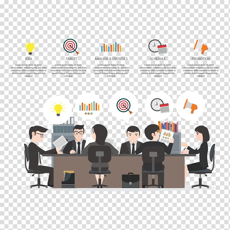 Management Template Microsoft PowerPoint Digital marketing Business, Meeting illustration transparent background PNG clipart