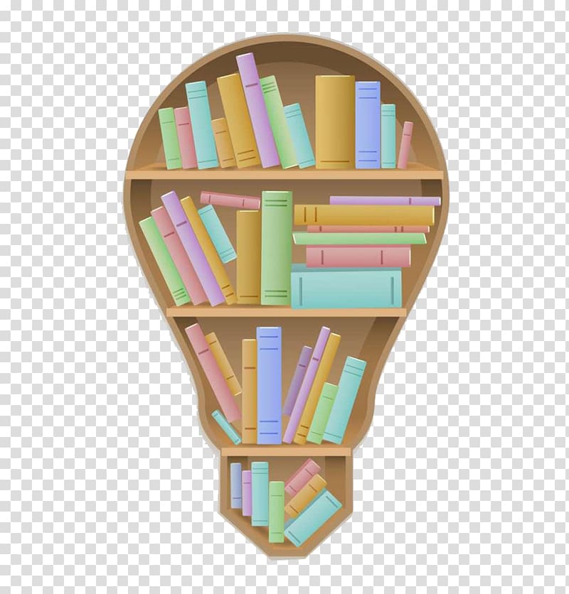 Bulb shape Bookshelf transparent background PNG clipart