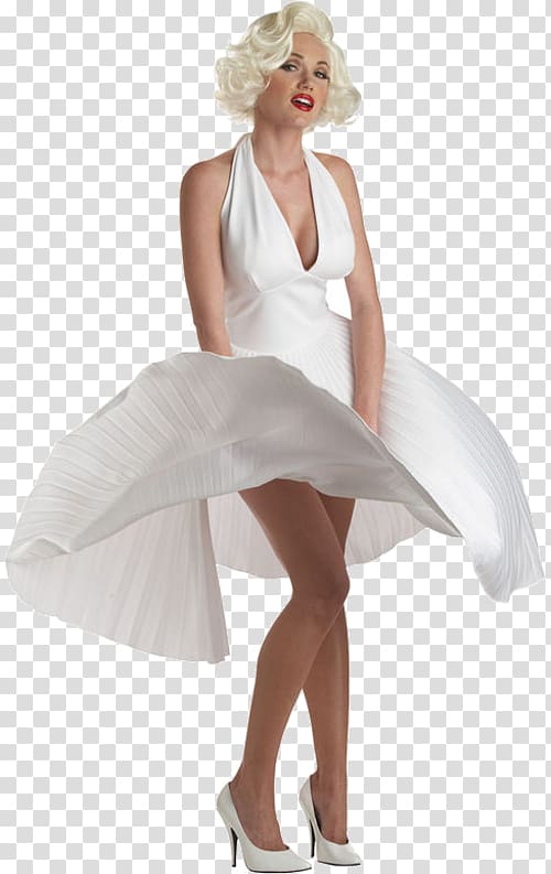 Marilyn Monroe skirt scene , White dress of Marilyn Monroe The dress Costume, Marilyn Monroe transparent background PNG clipart