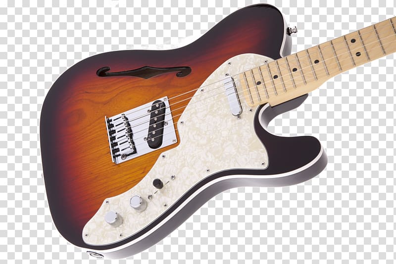 Bass guitar Electric guitar Fender Telecaster Thinline Acoustic guitar, sunburst transparent background PNG clipart