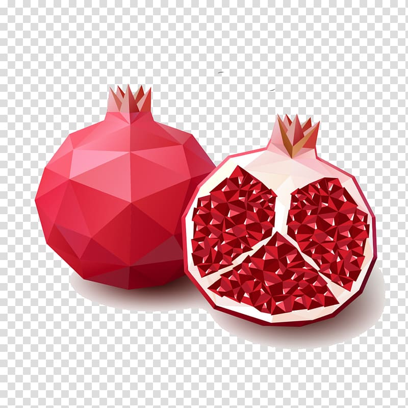 Pomegranate juice Fruit Polygon, Pomegranate fruit material transparent background PNG clipart