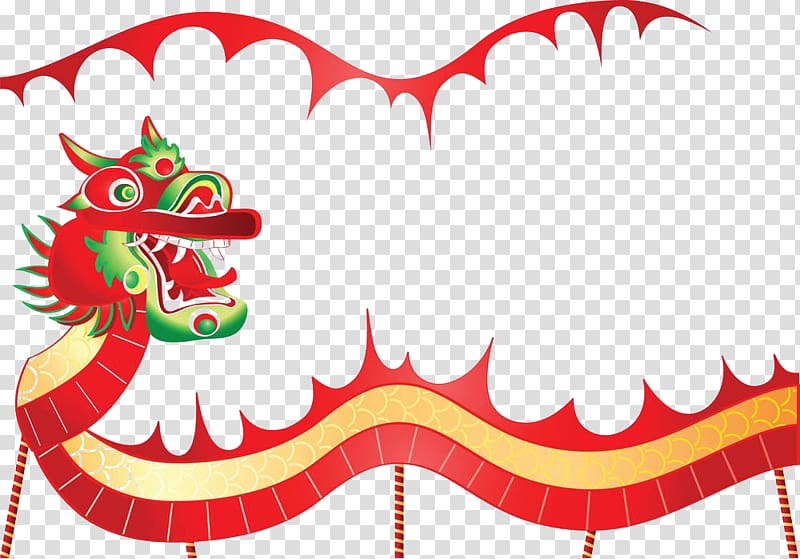 Dragon dance Lion dance Chinese New Year , Month dragon transparent background PNG clipart