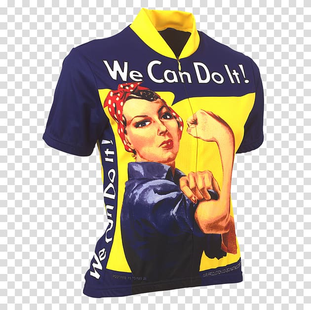 Cycling jersey T-shirt Bicycle, Rosie The Riveter transparent background PNG clipart