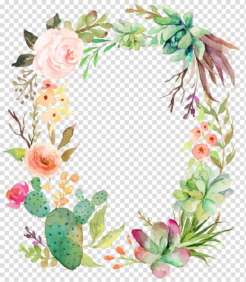 delicate floral wreath transparent background PNG clipart