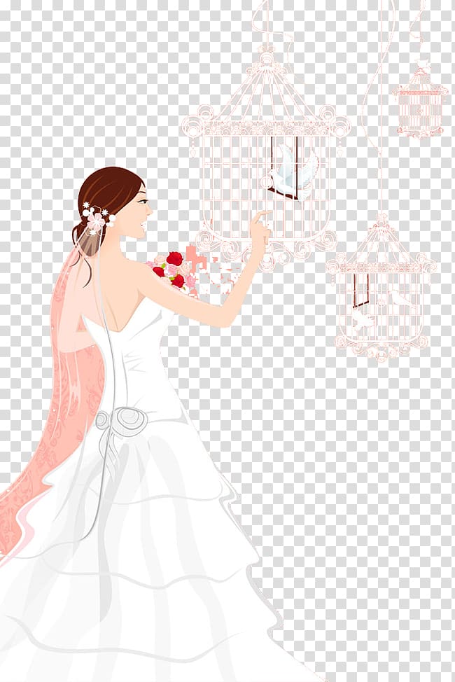 bride , Wedding dress Bride Gown, Happy bride transparent background PNG clipart