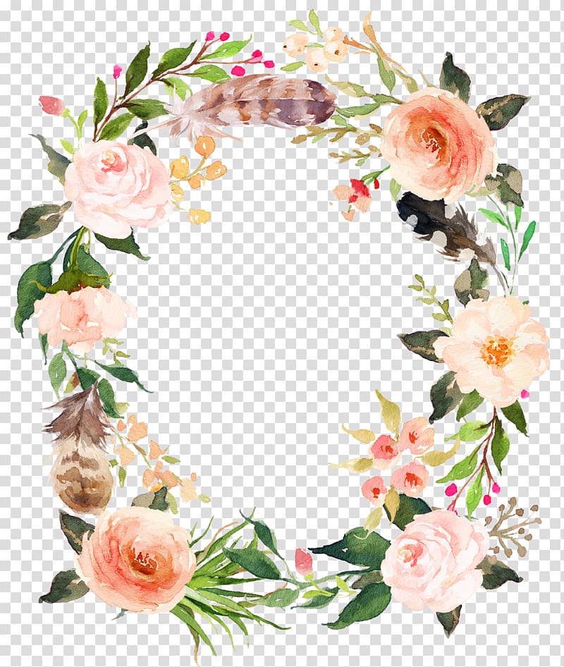 delicate floral wreath transparent background PNG clipart