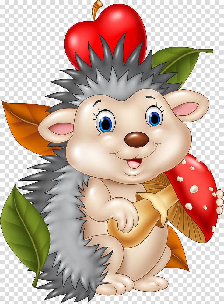 Hedgehog Cartoon Illustration, Cartoon Hedgehog transparent background PNG clipart