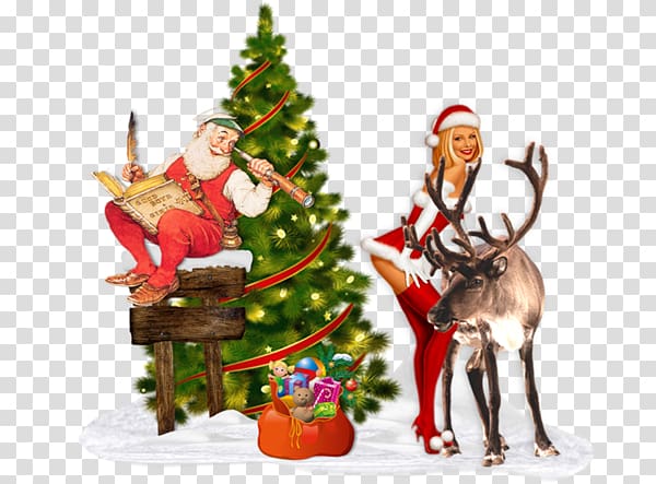 Christmas ornament Santa Claus Mrs. Claus Reindeer, noel baba resimleri transparent background PNG clipart