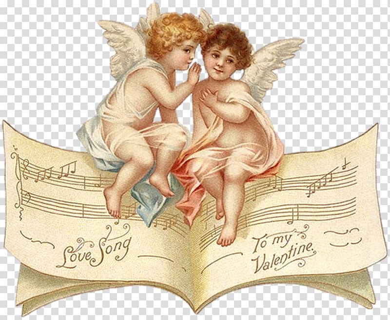 two cherubs on music sheet illustration, Cherub Angel Frames , Angels transparent background PNG clipart