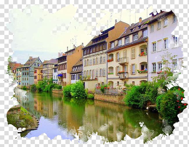Petite France, Strasbourg Colmar Versailles Tours Bergerac, landscape painting transparent background PNG clipart