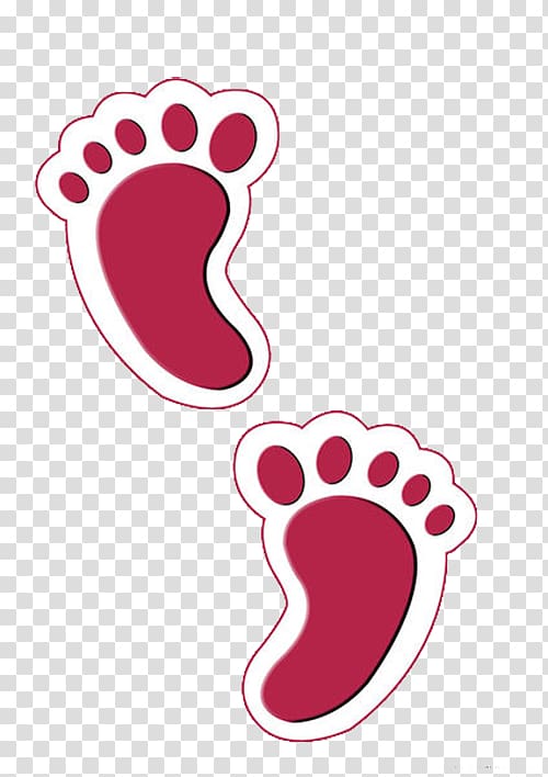 Poster, Red cute footprints transparent background PNG clipart