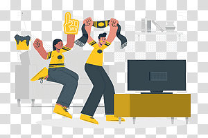 illustration, Fans, game, match, sport, support, people, followers, win transparent background PNG clipart thumbnail