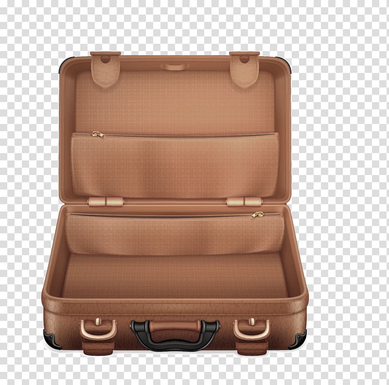 Suitcase Baggage Box Cartoon, Brown simple luggage decorative pattern transparent background PNG clipart