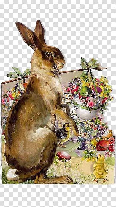 Easter Bunny Mother Rabbit Easter egg, Retro Rabbit illustration transparent background PNG clipart