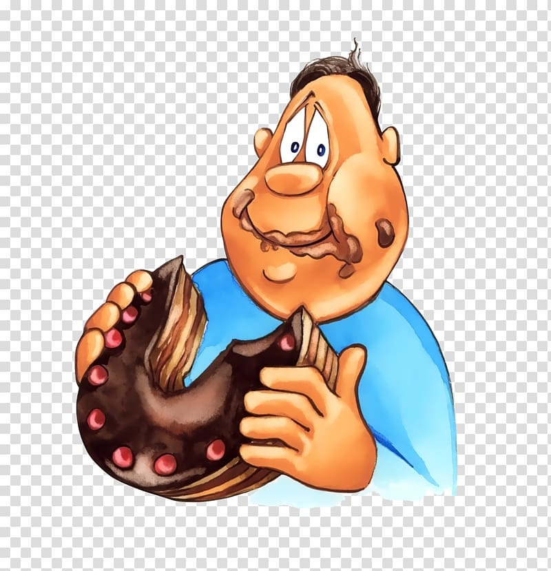 Chocolate cake Birthday cake Eating , A fat man who eats chocolate transparent background PNG clipart