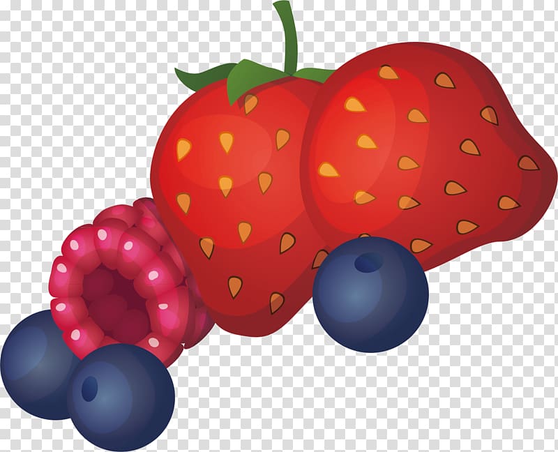 Aedmaasikas RGB color model Cartoon, Cartoon strawberry material transparent background PNG clipart
