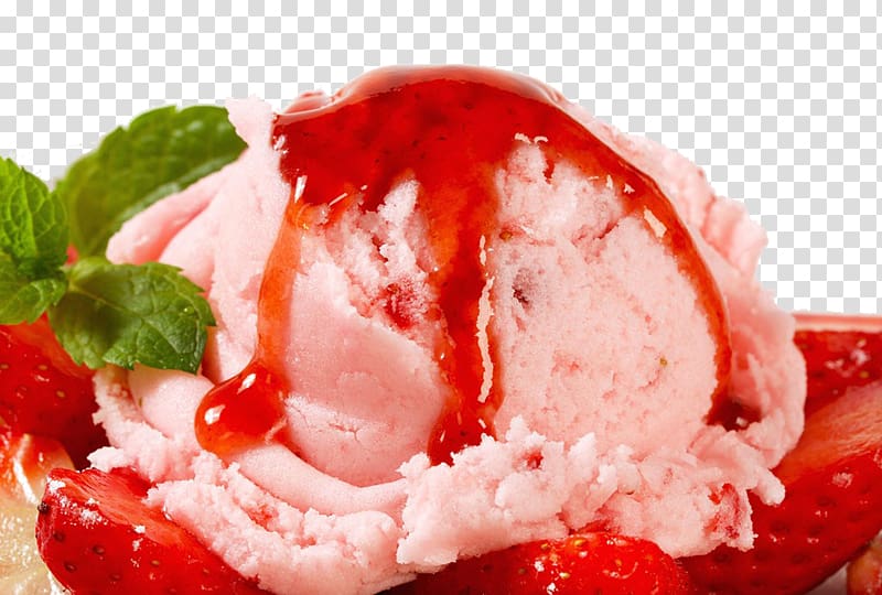 Strawberry ice cream Strawberry ice cream Sundae, Strawberry ice cream balls HD clips transparent background PNG clipart