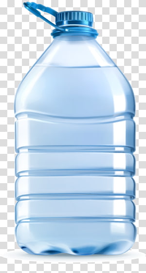 Clear water bottle on transparent background. Realistic vector