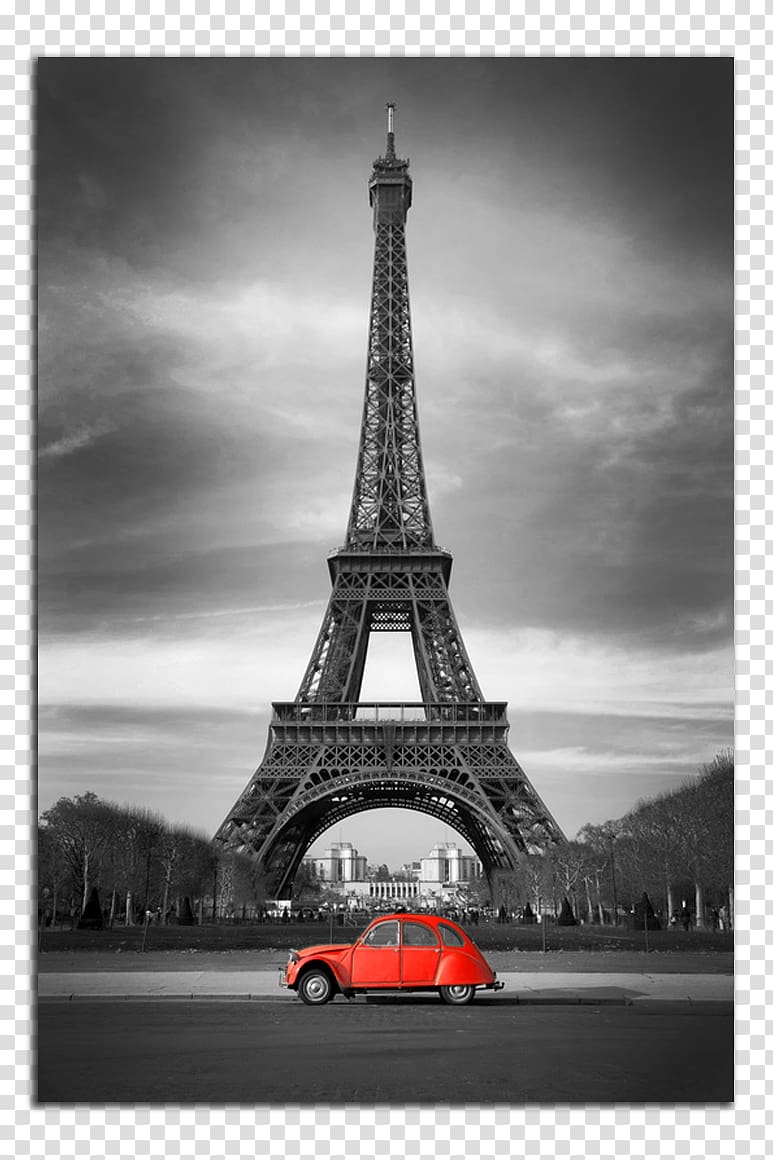 Eiffel Tower Black and white Painting, citroen transparent background PNG clipart