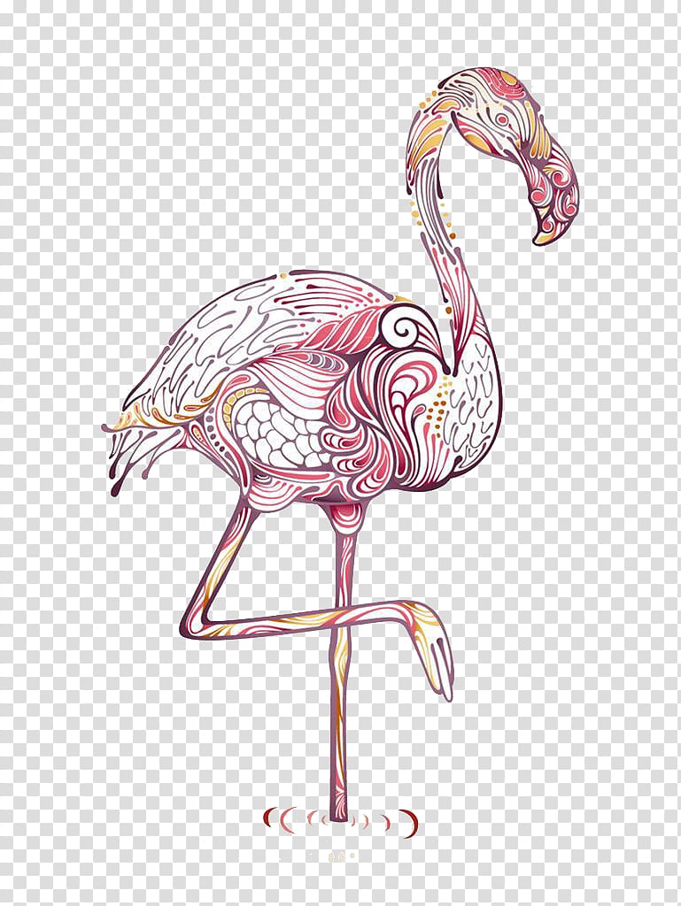 Drawing Flamingo Abstract art Illustration, Swan pattern material transparent background PNG clipart