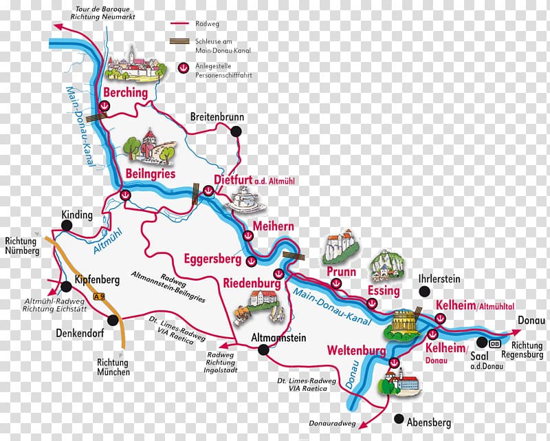 Danube Gorge Altmühltal Altmühl Valley Nature Park Weltenburg Abbey, map transparent background PNG clipart