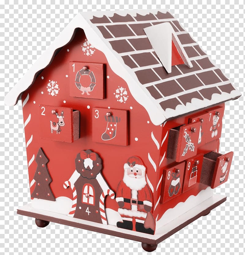 Gingerbread house Advent calendar Christmas, box transparent background PNG clipart