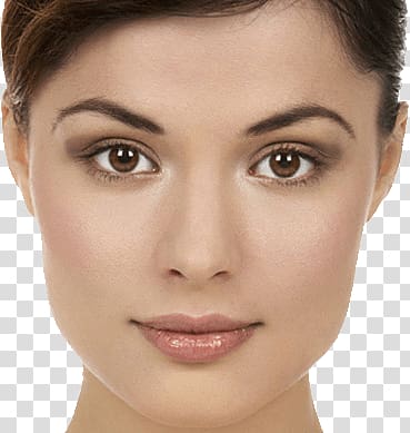 woman's face, Face Close Up Brunette transparent background PNG clipart