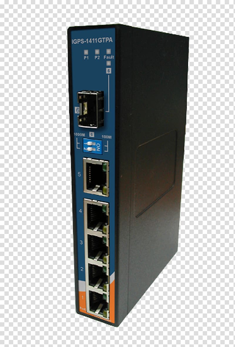 Computer Cases & Housings Power over Ethernet Gigabit Ethernet 1000BASE-T 8P8C, industrial ethernet switch transparent background PNG clipart