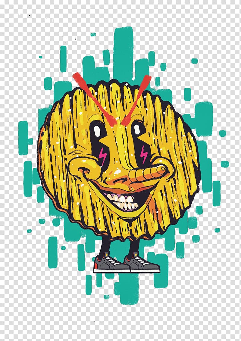 Potato chip Cartoon Illustration, Weird potato chips transparent background PNG clipart