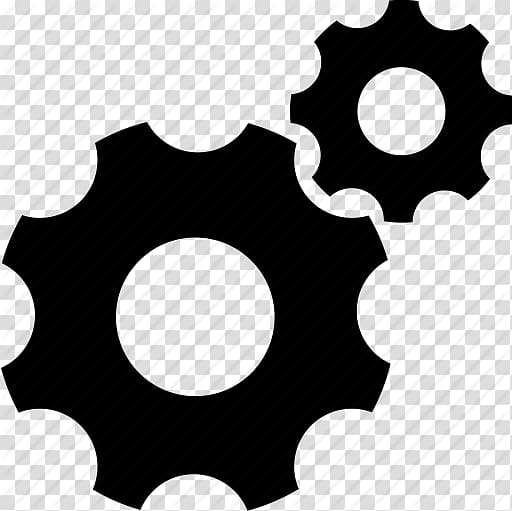 two black gear illustrations, Computer Icons Iconfinder, Gear Icon Library transparent background PNG clipart
