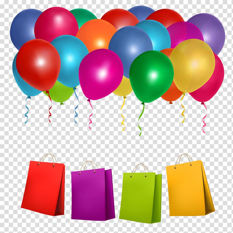 Shopping bag Sales Balloon, Balloon and shopping bags transparent background PNG clipart