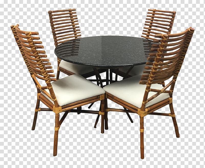 Chair Table Dining room Matbord, green rattan transparent background PNG clipart