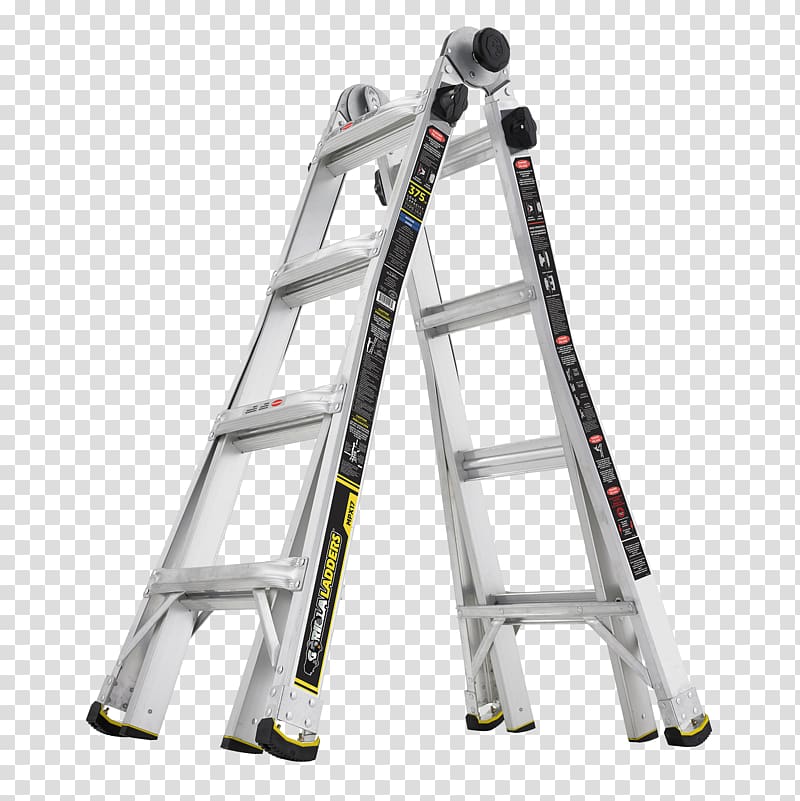 Gorilla Ladders GLA-MPX 17 Xtend+Climb Pro Series 785P Telescoping Ladder Gorilla Ladders GLF-5X Aluminium, ladder transparent background PNG clipart