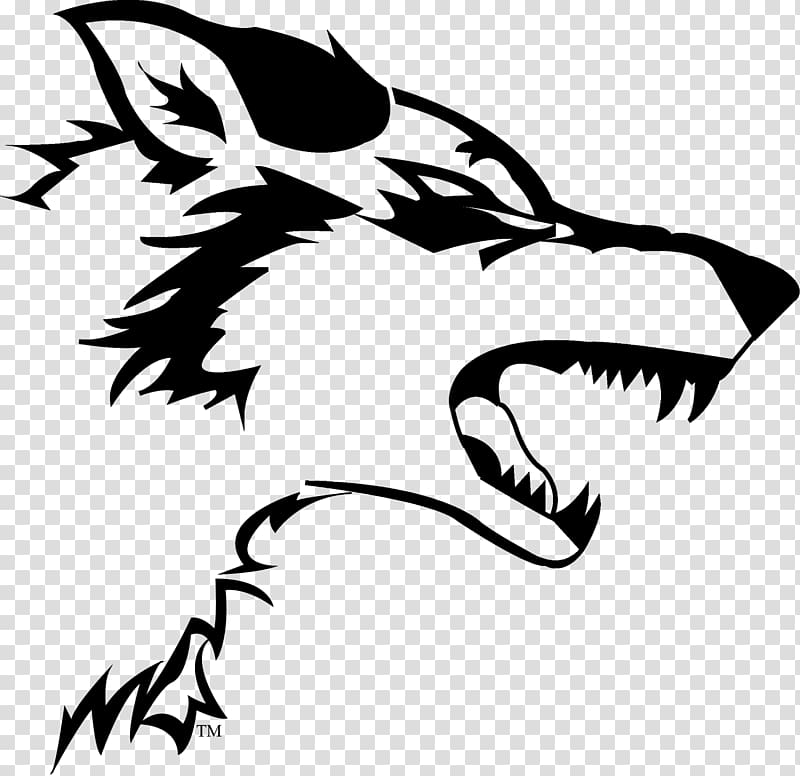 Gray wolf Wall decal Bumper sticker, blackandwhitewolf transparent background PNG clipart