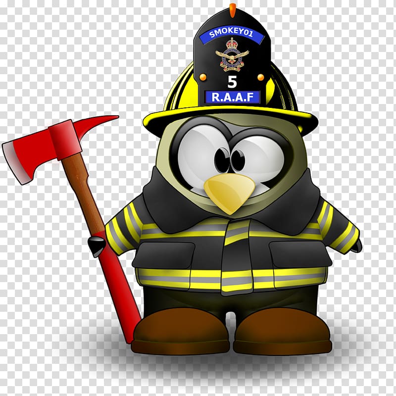 Tux Racer Penguin Linux Firefighter, fireman transparent background PNG clipart