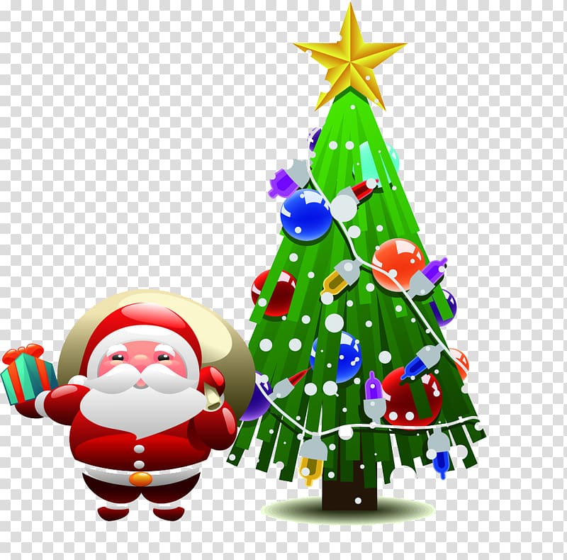 Santa Claus Christmas tree, Christmas tree Christmas holiday santa creative people transparent background PNG clipart