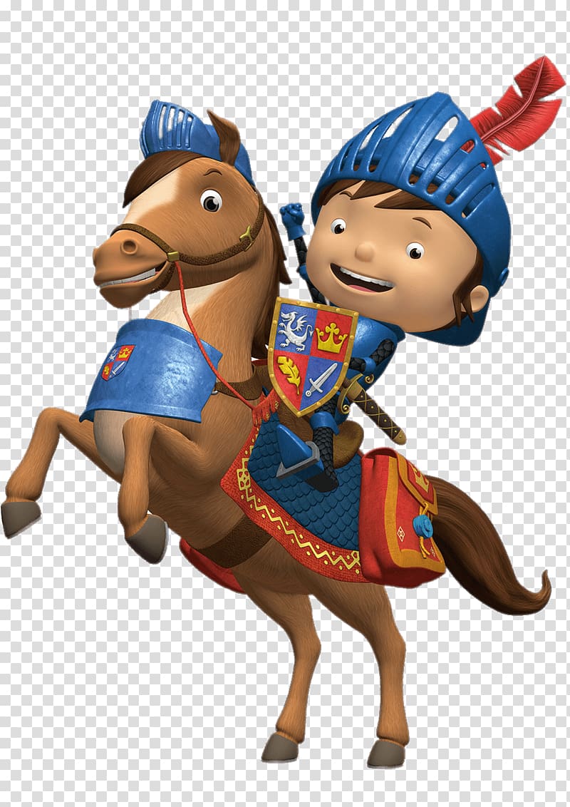 Disney boy character riding horse illustration, Mike the Knight transparent background PNG clipart