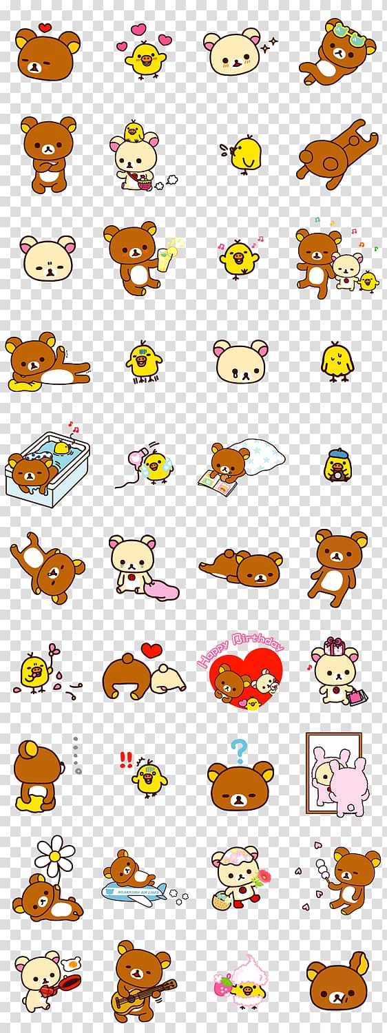 Rilakkuma Bear Hello Kitty Sticker LINE, bear transparent background PNG clipart