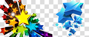 Star Three-dimensional space Euclidean , Colorful five-pointed star transparent background PNG clipart thumbnail
