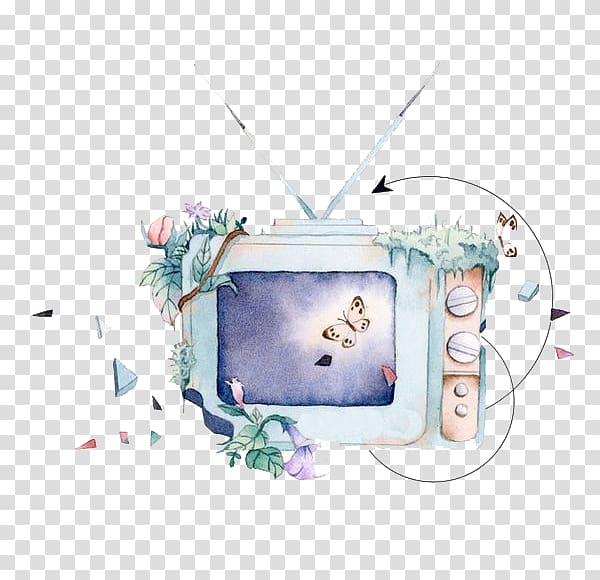 How to paint with watercolors Watercolor painting Television, Watercolor TV set transparent background PNG clipart