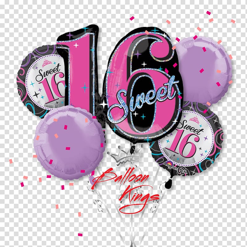 Balloon Birthday cake Sweet sixteen Flower bouquet Party, sweet balloons transparent background PNG clipart