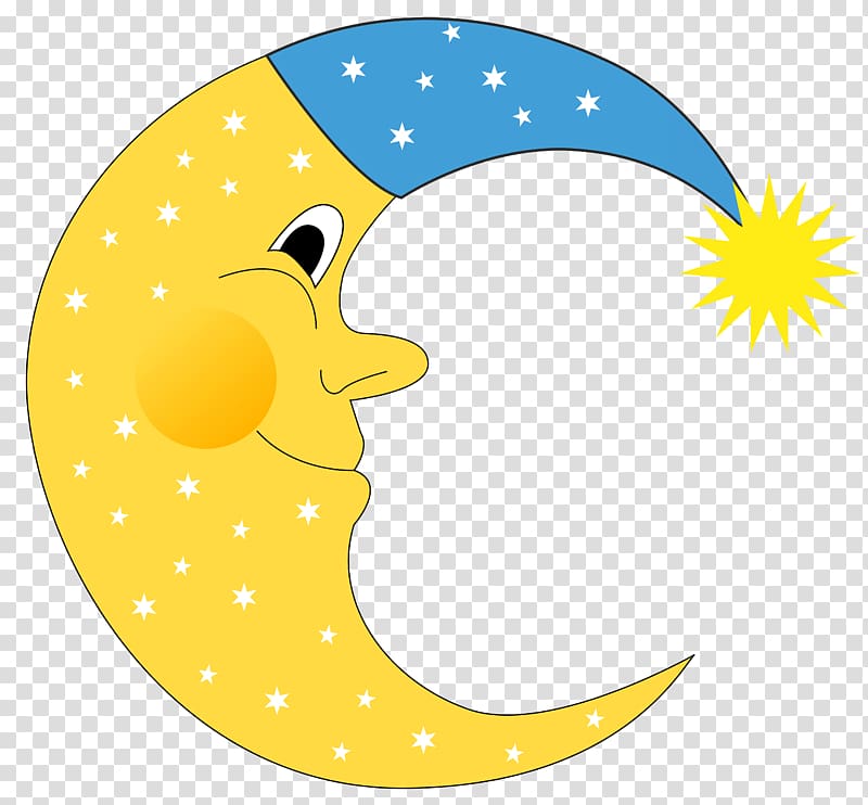 Drawing Cartoon Yellow Moon Png Element PNG Images