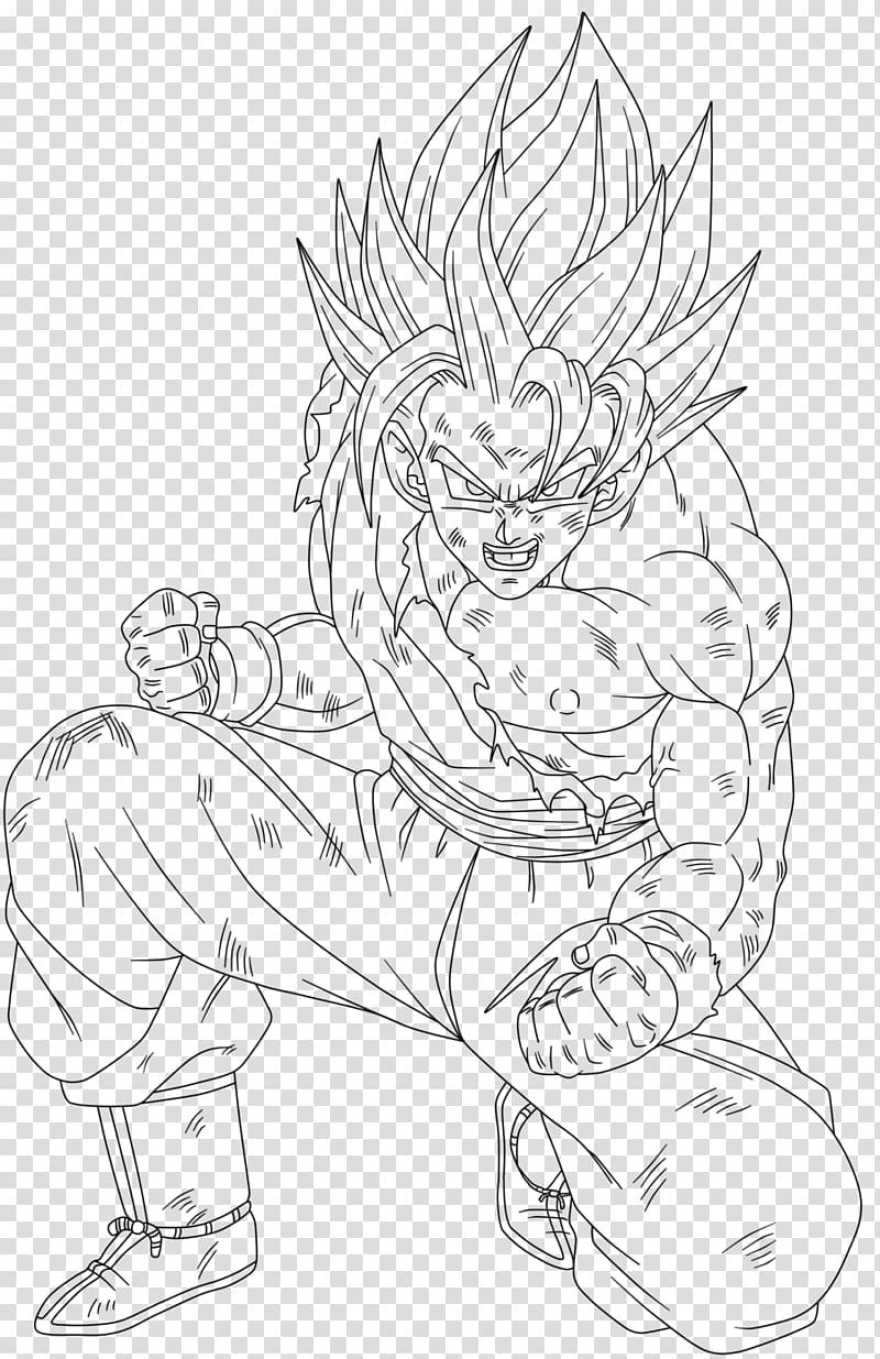 Goku Vegeta Trunks Super Saiya Sketch, goku transparent background PNG clipart