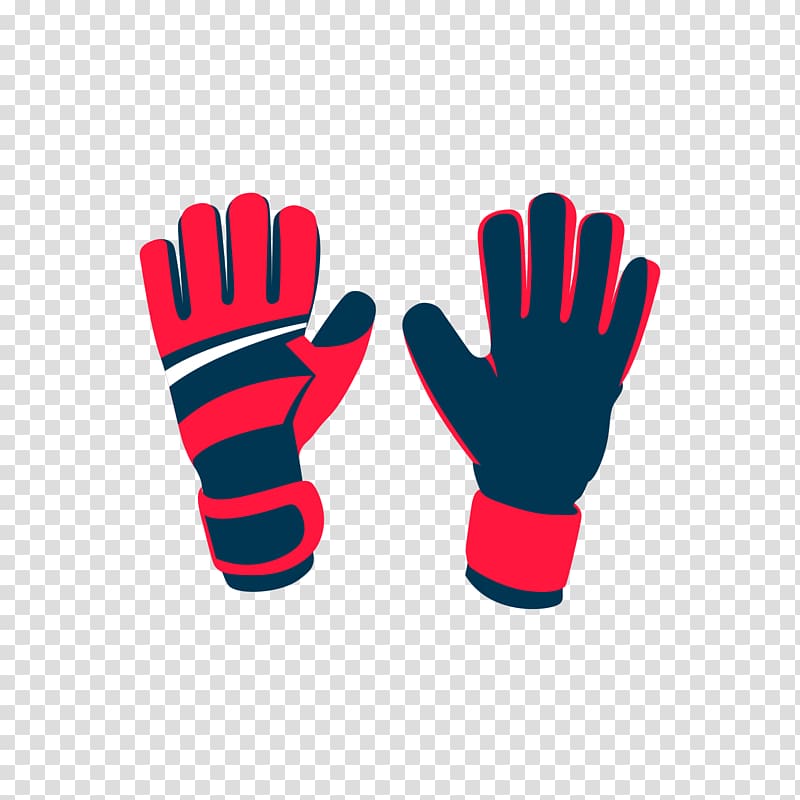 pair of red-and-blue gloves illustration, FIFA World Cup Football Icon, A pair of goalkeeper gloves transparent background PNG clipart