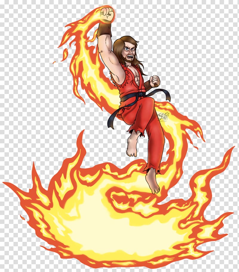 Ken Masters Super Street Fighter II Shoryuken Marvel vs. Capcom: Infinite, flaming phenix transparent background PNG clipart